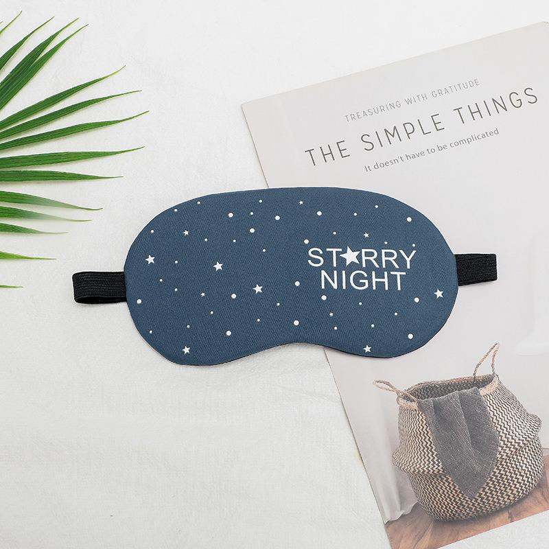 Cotton Sleep Mask Silk Eye Mask Soft Blackout Blindfold With Adjustable Strap Sleeping Eye Cover Mask For Travel синий