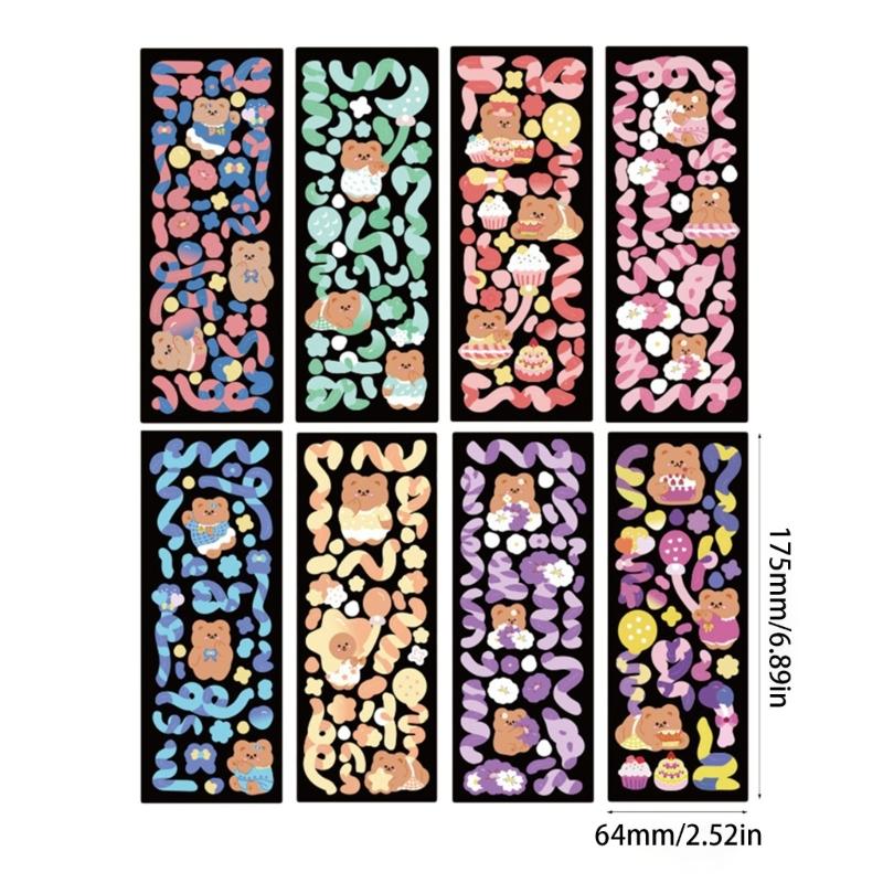Cute Decorative Stickers Guka Accessories 8Pcs Cartoon Scrapbooking Stickers