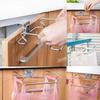 1pc Garbage Bags Holder Kitchen Trash Rack Cabinet Door Stainless Steel Closet Garbage Storage Holder Hanging Trash Can