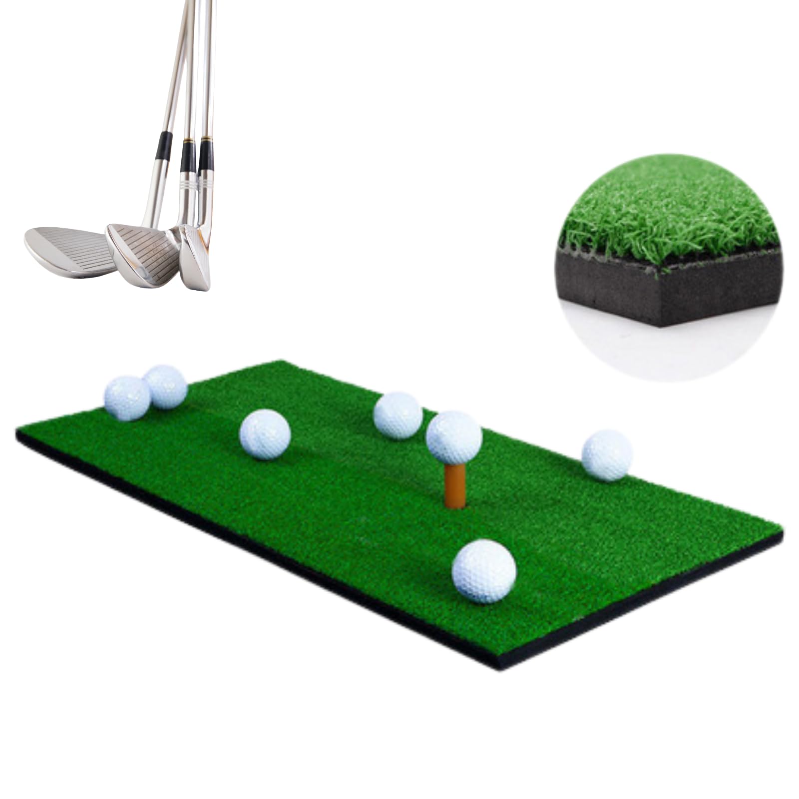 

HAPPY SUGAR Putting Mat, Golf Practice Mat, Artificial Turf, Swing Practice, Approach Practice, Compact, Indoor/Outdoor, with Tee, 30cm x 60cm