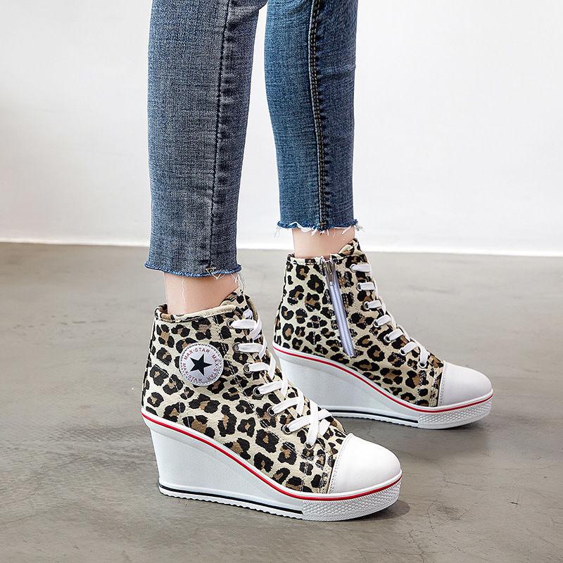 wedge heel canvas shoes