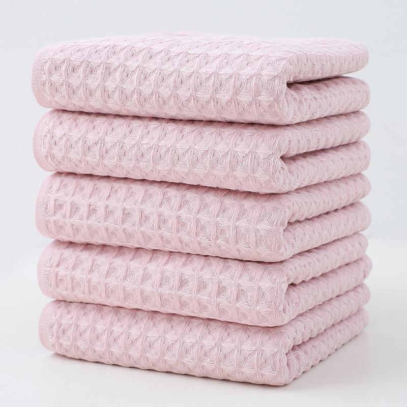 Pure Cotton Waffle Towel Set, Gift Set, All Cotton Towel Soft and Absorbent, Thickened Pure Cotton Bath Towel
