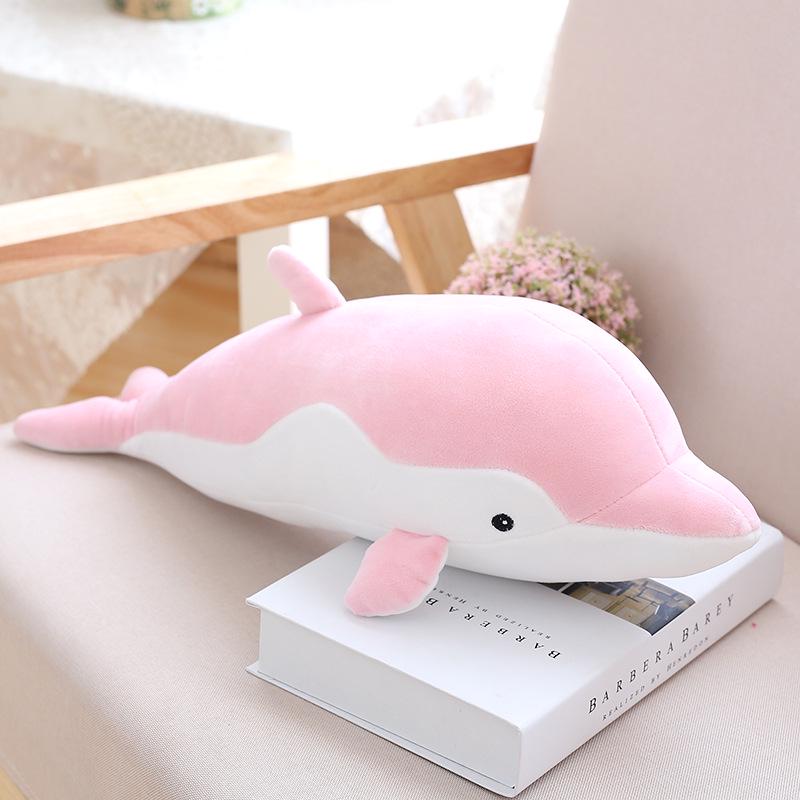 Cat's Love Dolphin Doll: Soft Down Cotton Cushion & Soothing Plush Whale Toy for Children