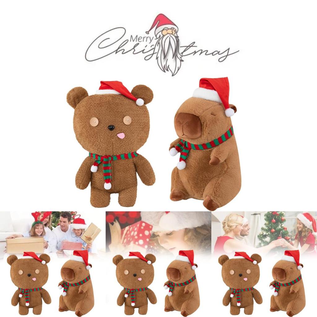 Entzückendes Weihnachtskaripybara Plüschtier Für Kinder Niedliche Weiche Tierpuppe Geschenk