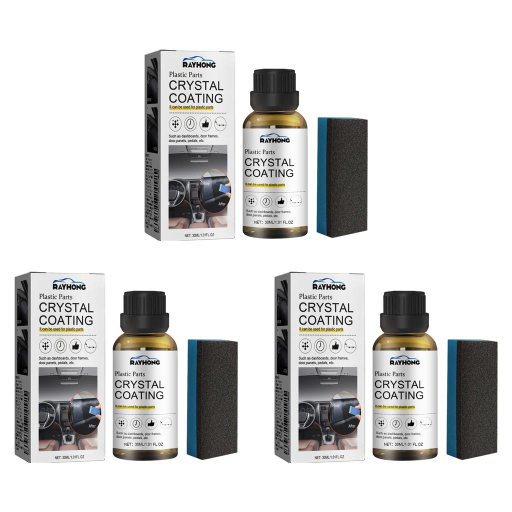 30~150ml Plastic Restorer for Car Easy To Use Plastic Part Refurbishment Crystal Coating Refurbish Agent with Sponge LongLasting