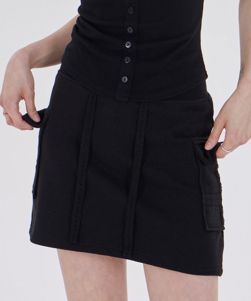 DYSFUNCT Banded Pocket Mini Skirt(Black)