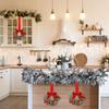 Weihnachts-Küchenschrank-Kränze mit karierten Schleifenbändern zum Aufhängen an Schranktüren, dekorative Kränze für Küchenfenster, Außen- und Innen-Feiertagsdekoration