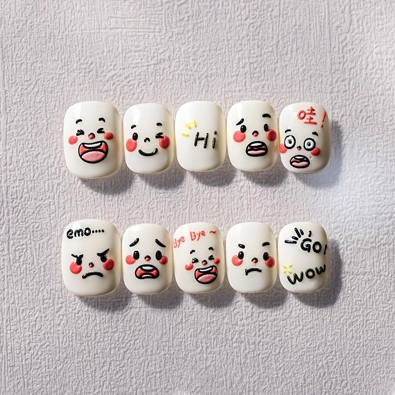 Decorazione Nail Art Adesivo per Unghie 5D Inciso Manicure alla Moda Espressione Design Goffrato Per Donne e Ragazze