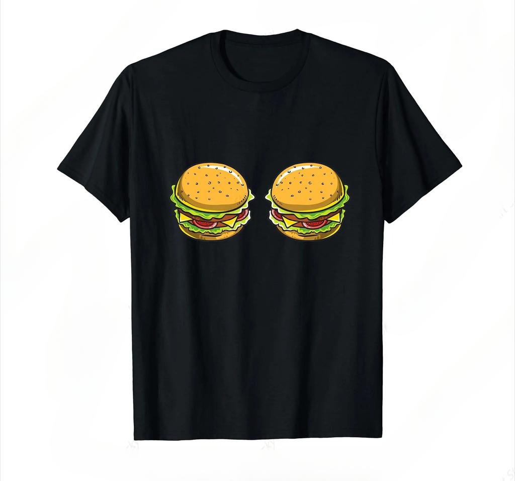 Women's Fun French Fries Design Potato Lover T-Shirt Summer Fashion Women's O-Neck Cool Top Women's Short-Sleeve