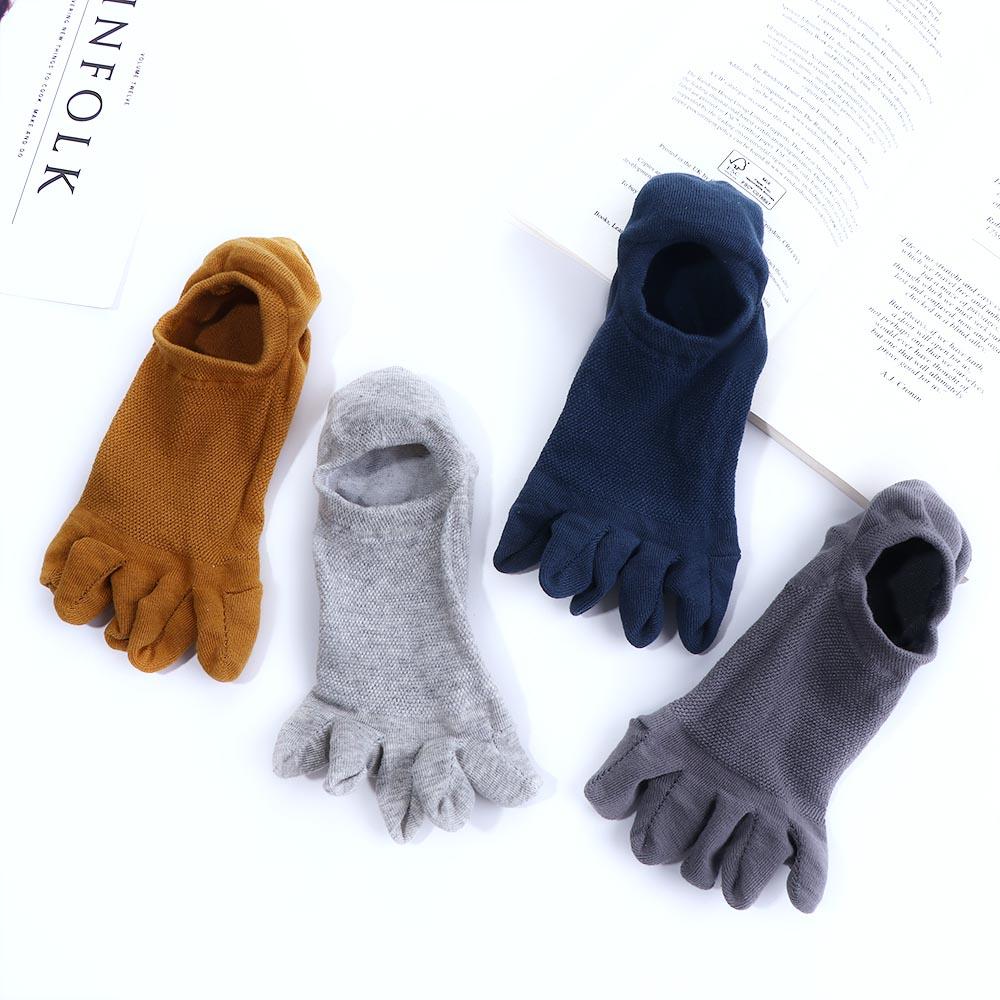Warm Breathable Simple Women Soft Solid Color Short Socks Five Toes Socks Men Hosiery Cotton Socks