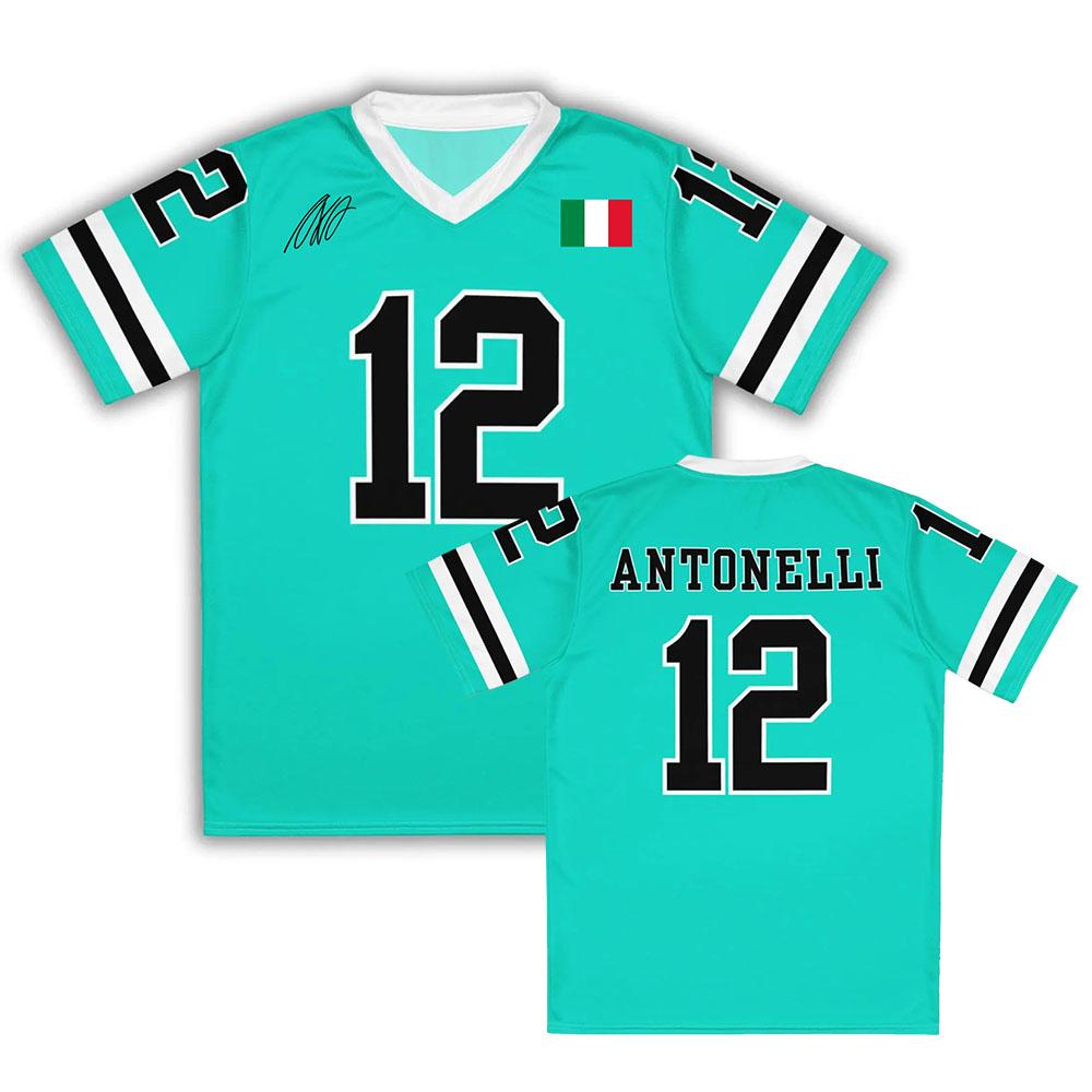 Kimi No.12 Antonelli Racing Driver Jersey Unisex Streetwear V-neck Short Sleeve Loose Male T-shirt Number12 Design Print Tees Summer 3D Printed Jersey XXS