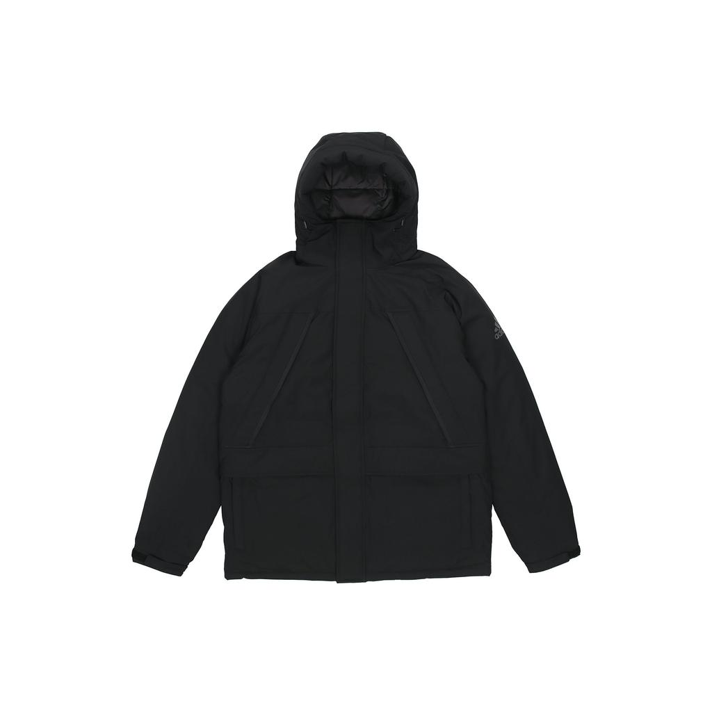 Adidas Warm Outdoor Sports Zip-Up Hooded Down Jacket Men Jackets Black GK0667
