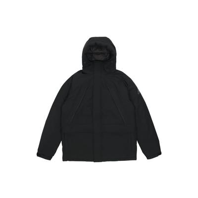 Warme Outdoor-Sport-Daunenjacke mit Reißverschluss und Kapuze für Herren, Schwarz, GK0667