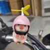 Cute Little Pig Decoration Wearing a Helmet, Pig Car Figurine, Motorcycle and Bicycle Figurines.