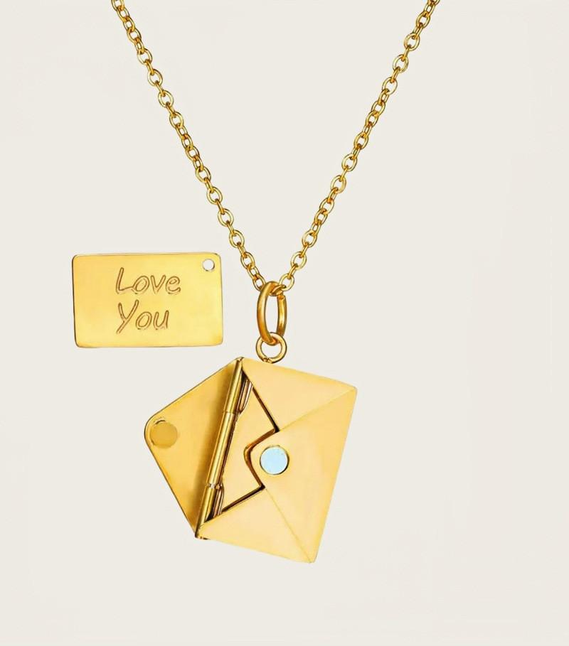 Stainless Steel Letter Pendant Necklace With Gold Plating For Men And Women