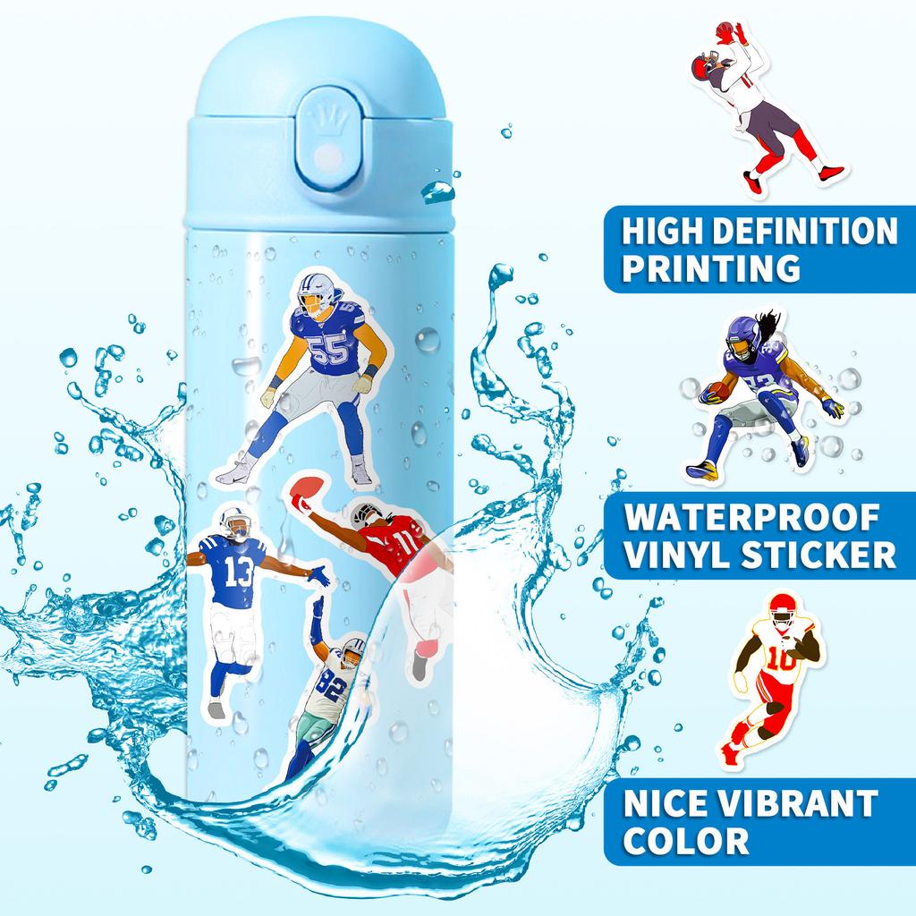 50 Rugby Stickers Outdoor Sports Ball Classic Action Stickers Skateboard Luggage Football Stickers