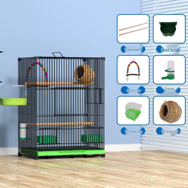 

Посилена велика клітка для великих птахів, таких як какатіли та піони, з гніздовою коробкою 60cm H, 42x31cm, no wheels, Package 7 білий