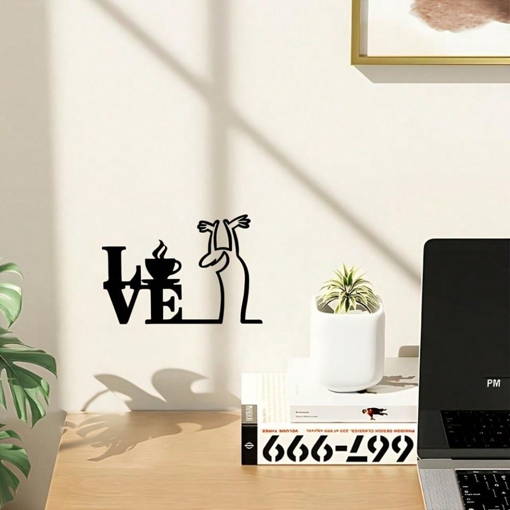 1PC Love Metal Wall Art Vintage Cast Iron Decor for Living Room Office Cafe Home Gift