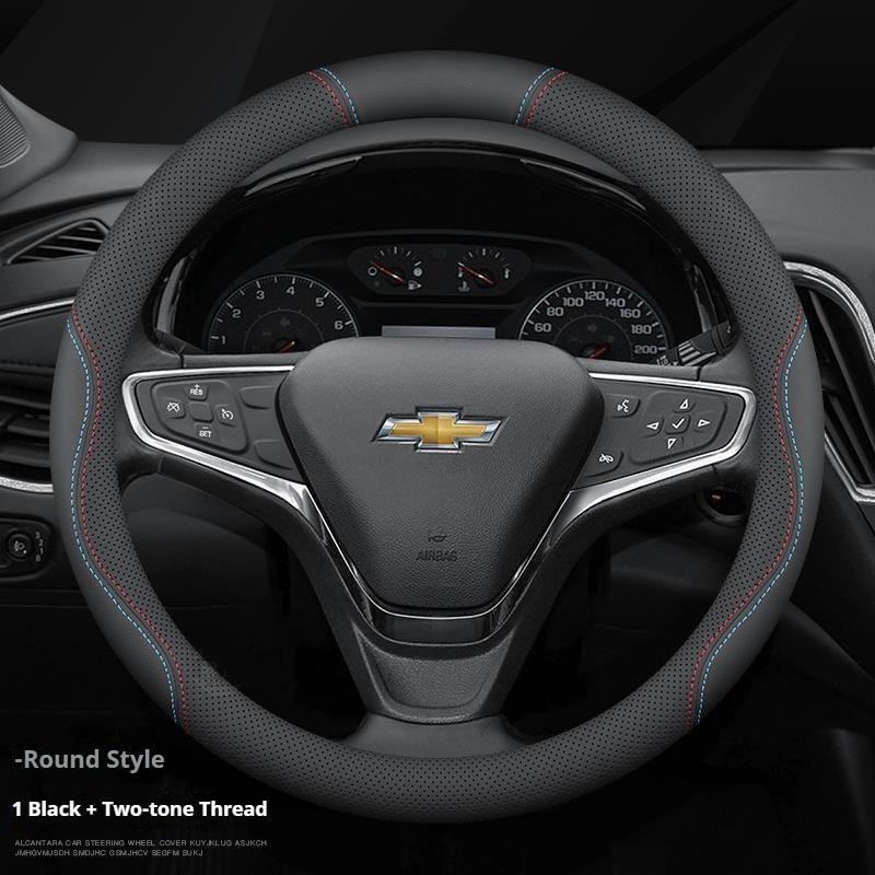 Leren Stuurwielhoes voor Chevrolet Aveo Cruze Spark Orlando Prisma Sail Tracker Silverado Camaro Equinox Accessoires