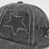 Women Ponytail Baseball Cap Washed Cotton Sun Hat Female Pentagram Sequins Hip Hop Snapback Adjustable Sport Golf Hats
