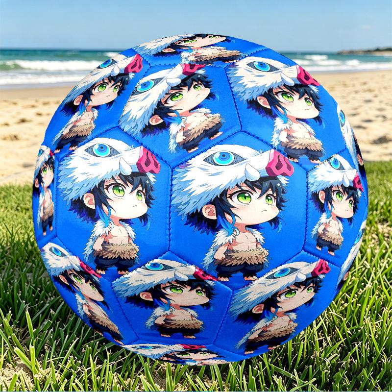 Demon Slayer Print Size 5 Soccer Ball, PU Wear Resistant Football for Match Training and Daily Practice, Birthday Gift for Soccer Fans