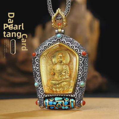 Ochranný bůh Buddha Dzi korálek přívěsek náhrdelník: Zelená Tára Boha bohatství pro muže a ženy