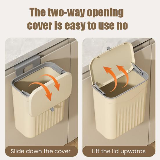 Kitchen Compost Bin with Lid Wall Mounted Garbage Can Bathroom Kitchen Waste Basket Bin