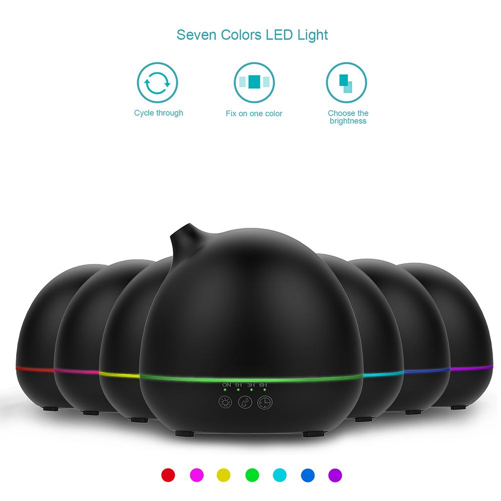 Homgeek 400 ml Luftbefeuchter Aroma Diffusor für ätherische Öle, Aromatherapie, automatische Abschaltung, Timer mit 7