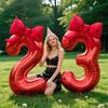 Xiaohongshu 32-Inch Red Bow Balloon for Birthday & Valentine's Day Decor