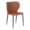 Dining Chair - HOUSE NORDIC - Pisa - Distressed Brown Synthetic Leather - Black Metal Legs - Set of 2