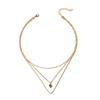 Square diamond necklace niche jewelry multi-layer metal chain pendant female collarbone chain wind