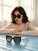 PRADA Women Two-Tone Black White Cat Eye Sunglasses Retro Geometric Thick Acetate Frame UV Protection Anti Glare Fashion Street Driving Shades