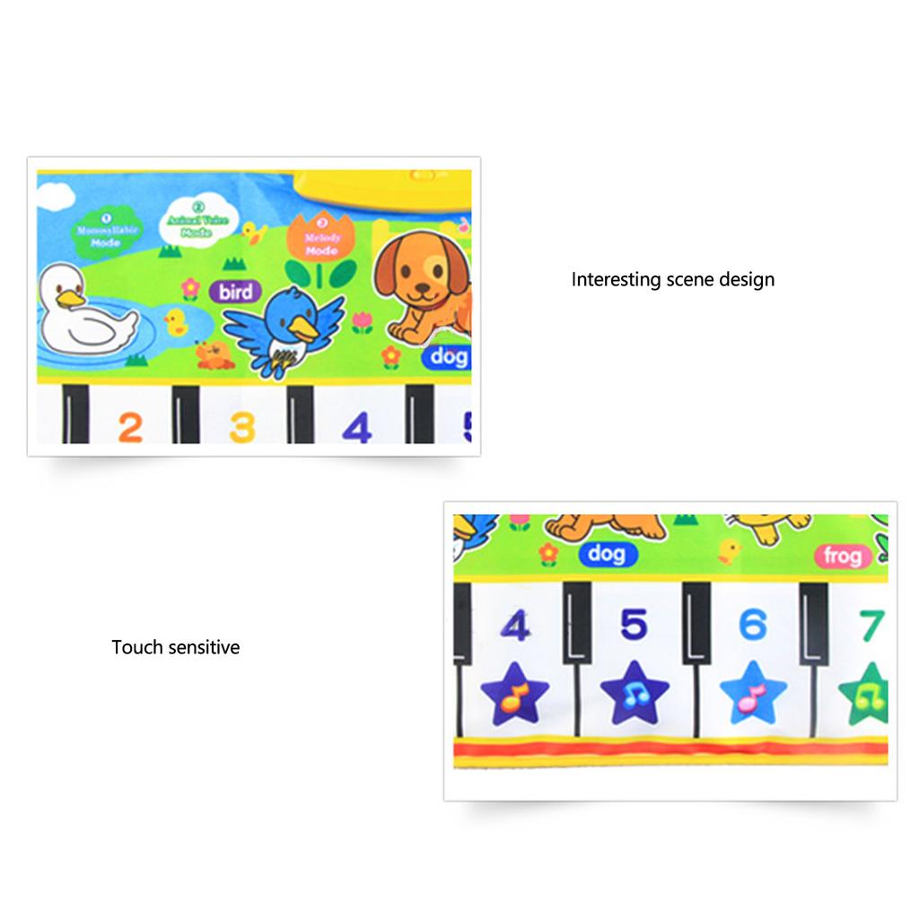 Children Folding Piano Keyboard Blanket Baby Music Carpet Play Mat Educational Toys