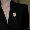 Camellias Flower Brooch with Elegant Faux Pearls Handmade Floral Lapel Pin Jewelry for Parties Weddings and Banquets