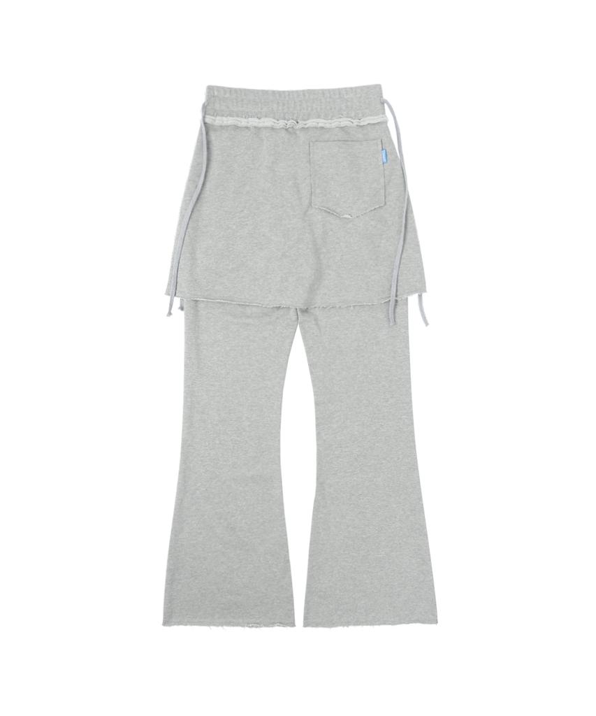 Sseonegteu Skirt-Layered Sweatpant - Heather Gray