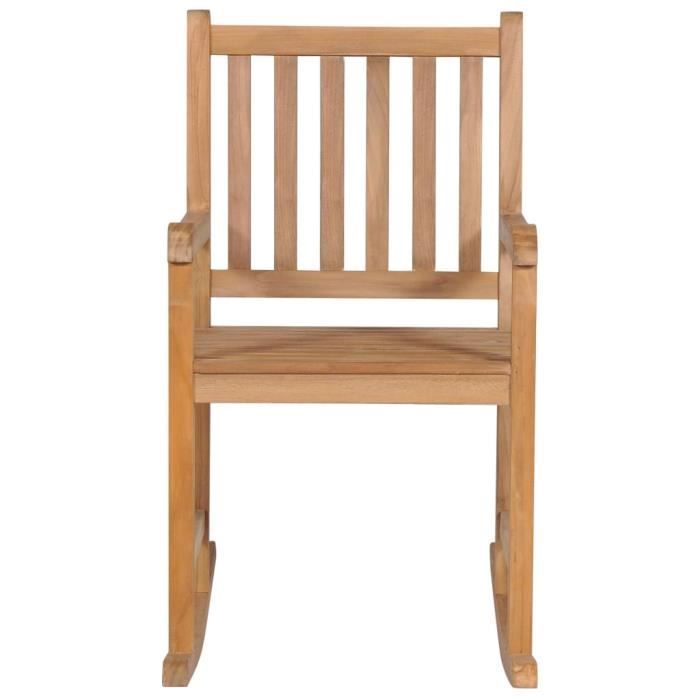 VidaXL Chaise à bascule avec coussin gris Bois de teck solide