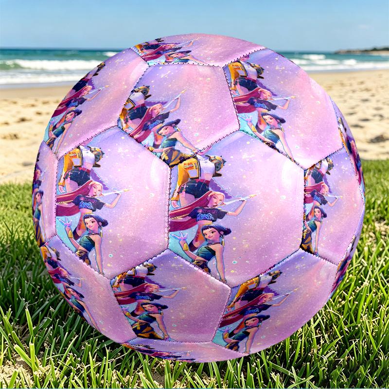 Girl Group Print Size 5 Soccer Ball, PU Wear Resistant Football for Match Training and Daily Practice, Birthday Gift for Soccer Fans