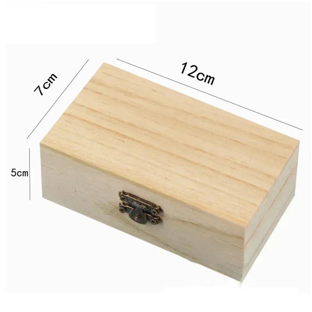 

S/M/L Wooden Storage Box Plain Wood With Lid High-quality Square Hinged Craft Gift Boxes For Home Supply Storage Decoration
