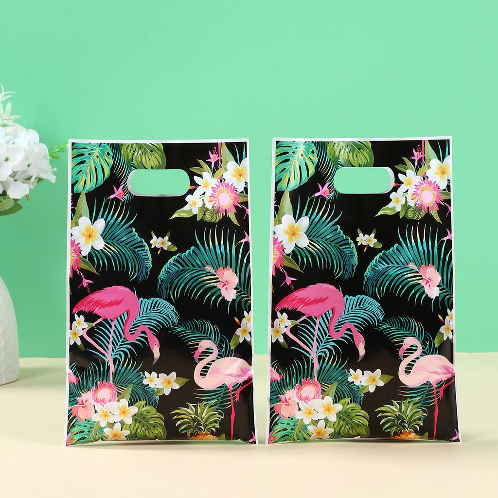 Hawaiian Candy Gift Bags Flamingo Biscuit Packing Bags Hawaiian Birthday Party Decor Kids Wedding Birthday Party Favors Supplies