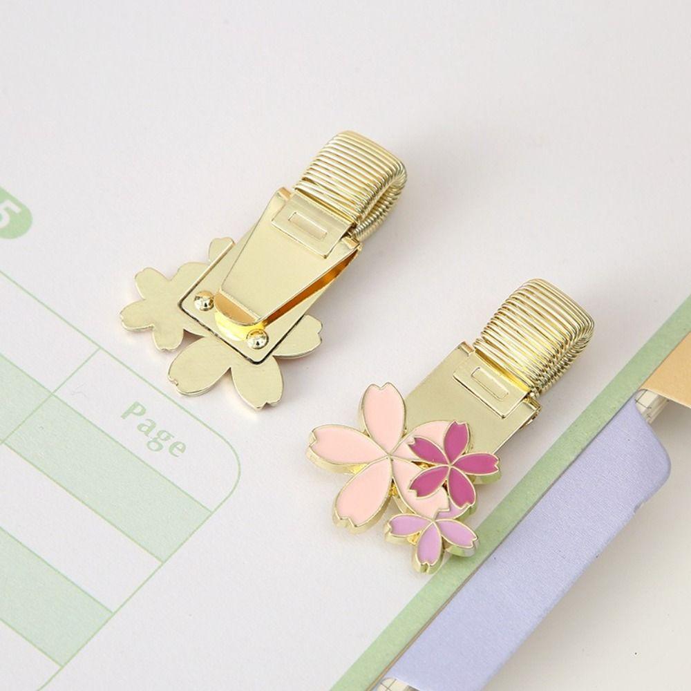 Retro Metal Pen Holder Flower Journal Clip Portable Paper Fix Clips  Student