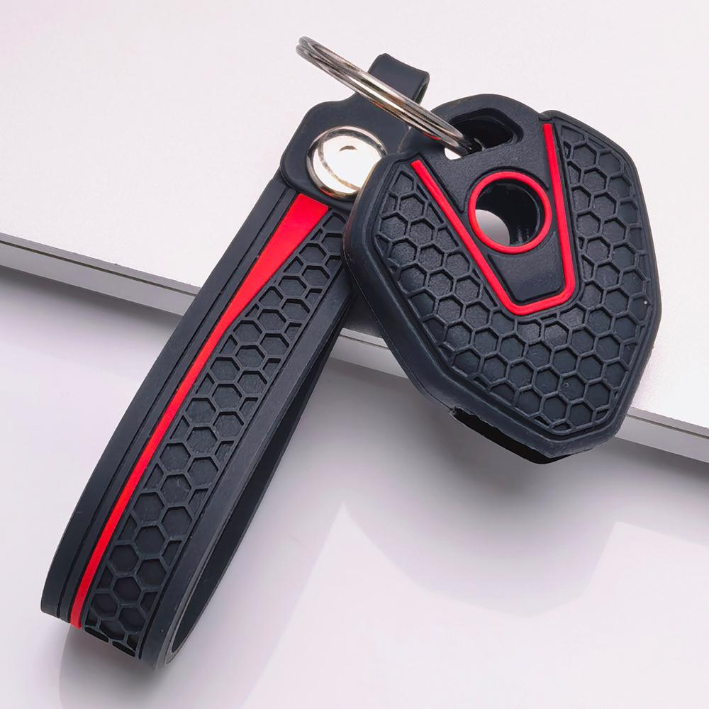 Moto Key Cover for CFMOTO 450MT Mt450 800MT 650MT 700MT 125NK 250NK 400NK with Keychain Honeycomb Texture Shockproof Motorbike Key Sleeve Accessory