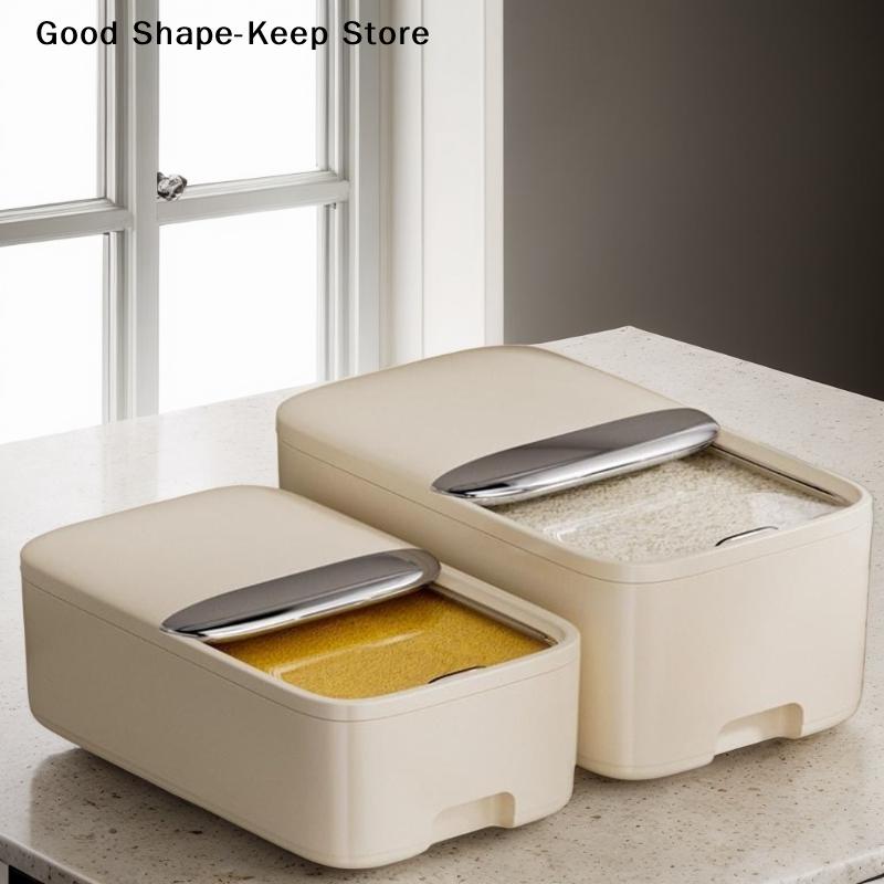 10KG Rice Storage Box Home With Lid Insect Proof Moisture Proof Rice Box Grain Sealed Jar Kitchen Container Storing Dry Grain