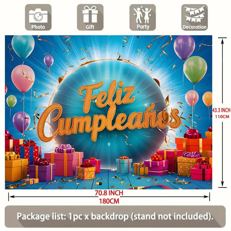 Geburtstagsparty Hintergrund Buntes Polyester Banner Fotokabinen Dekoration 103