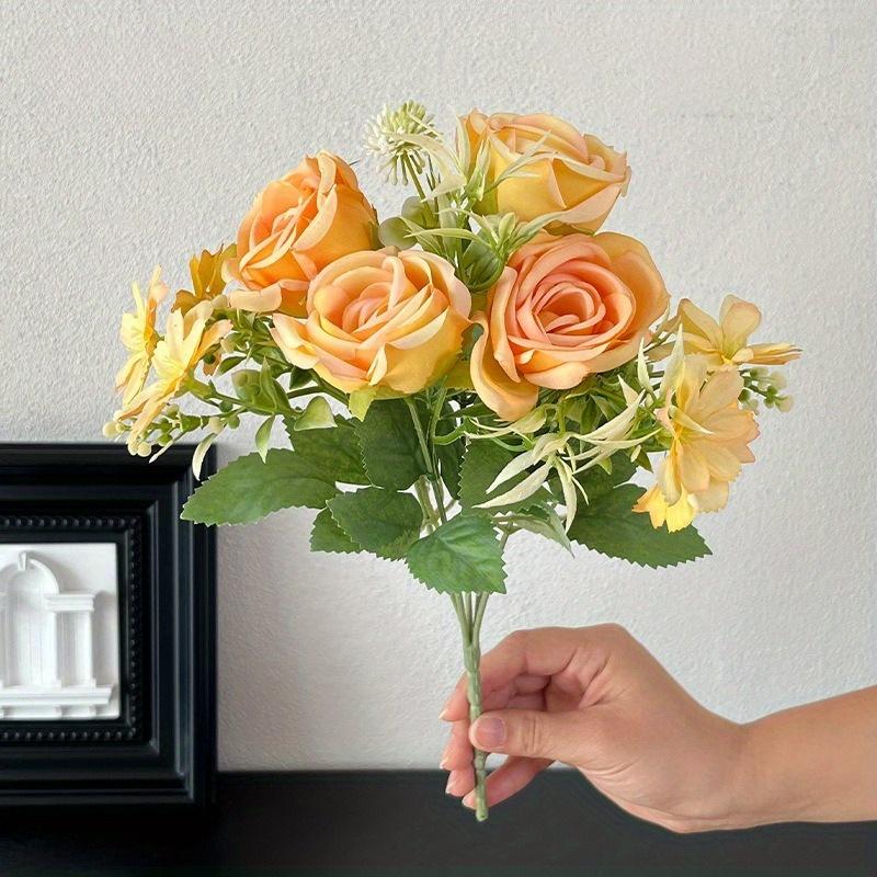 1Pc Small fresh French Curled Small Rose Bunch Artificial Flower Decoration