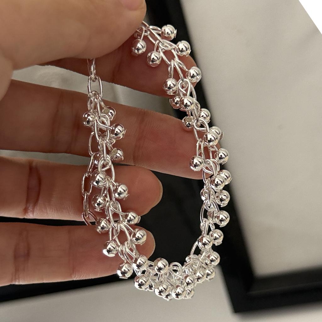 Xiaomi 100% Solid 925 Sterling Silver Metal Bracelet for Women Vintage Handmade Simple Mini Balls Bracelet Birthday Gift Party