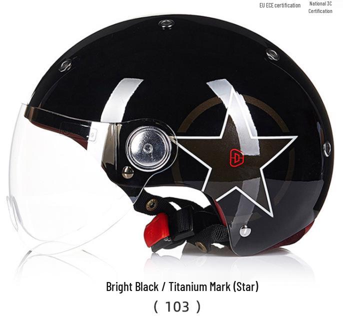 BEON B103 3C Certified Unisex Half Helmet for Motorcycles & Electric Scooters - All-Season Safety Helmet