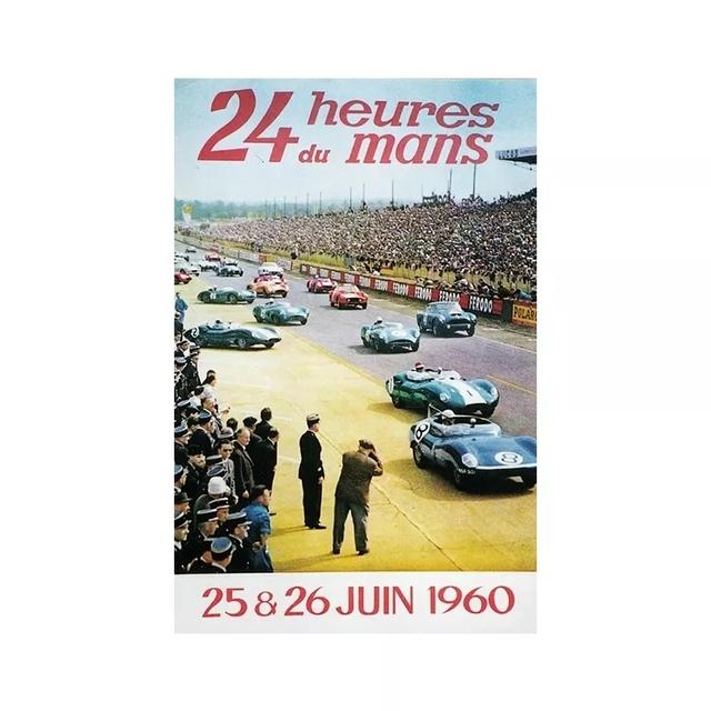 Solid Wood Frame 24 Hours Of Le Mans Original Race Car Poster Print On Canvas Wall Art Painting Picture For Living Room Home Decoration