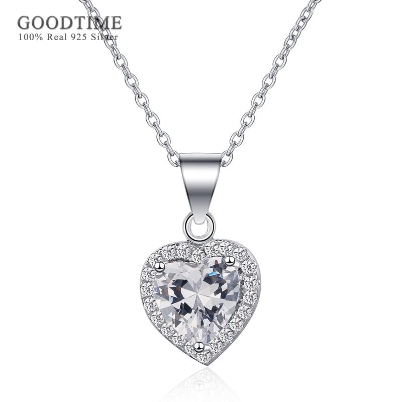 Fashion Women Jewelry Sets For Party Pure 925 Silver Bridal Love Heart Zircon Necklace Earrings Ring Set Accessories