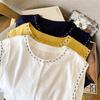 Korean Style Sleeveless Cotton Linen Vest Women Embroidered Summer Top