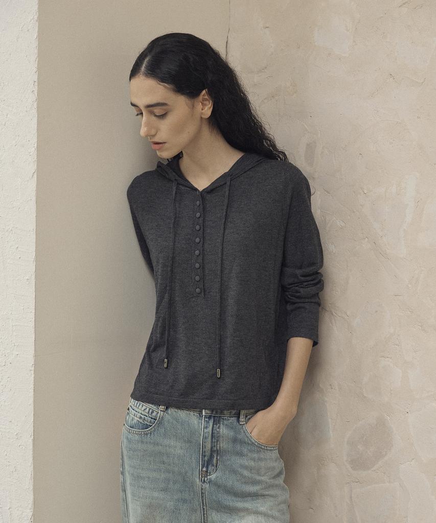 LAFELSORTOF Wool Blended Hooded Knit